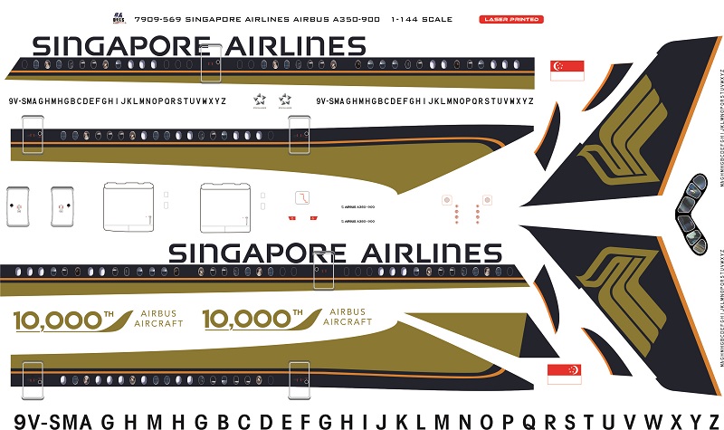 Laser Decal Airbus A350-900 Singapore Airlines 