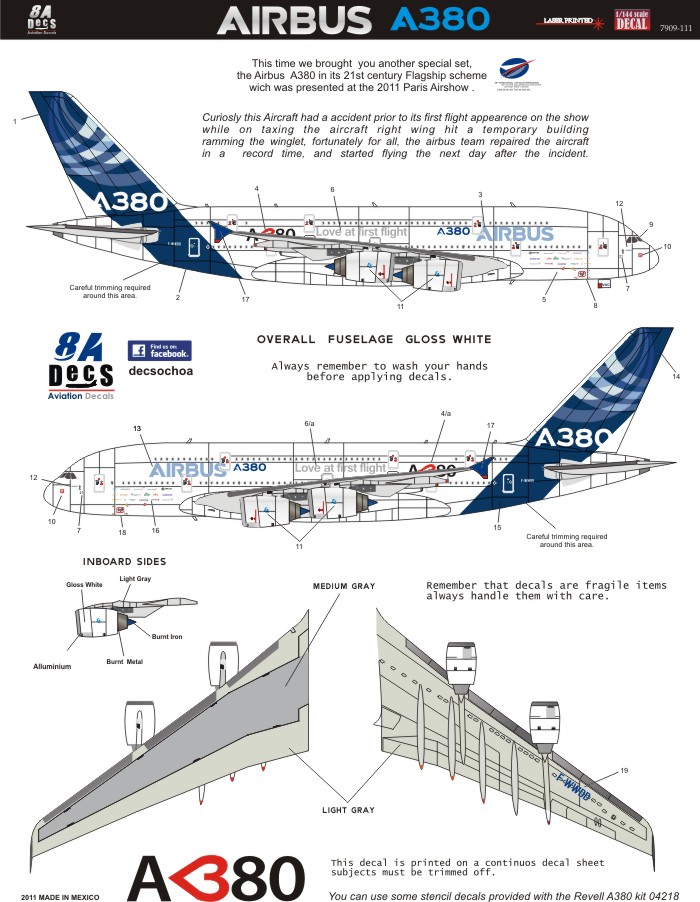 8aDecs.::.Decals Catalogue Airbus A380 Le Bourget 2011